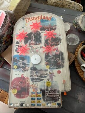 Vintage Disneyland Handheld Pinball Game - White & Red